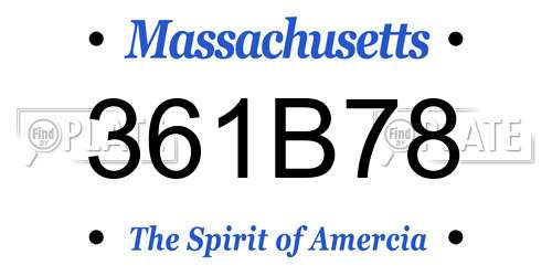 361B78 Massachusetts License Plate