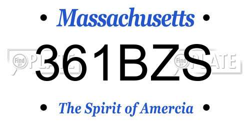 361BZS Massachusetts License Plate