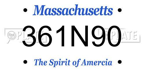 361N90 Massachusetts License Plate