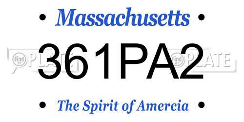 361PA2 Massachusetts License Plate