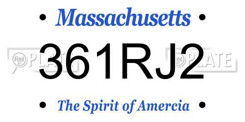 361RJ2 Massachusetts License Plate