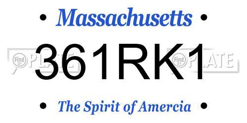 361RK1 Massachusetts License Plate