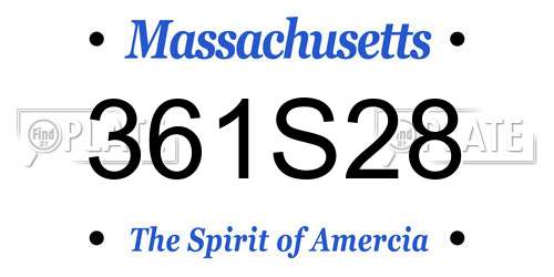361S28 Massachusetts License Plate