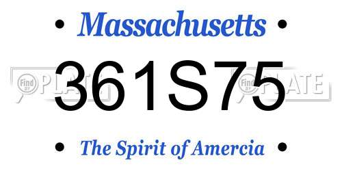 361S75 Massachusetts License Plate