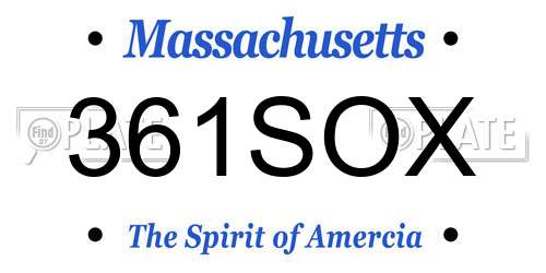361SOX Massachusetts License Plate
