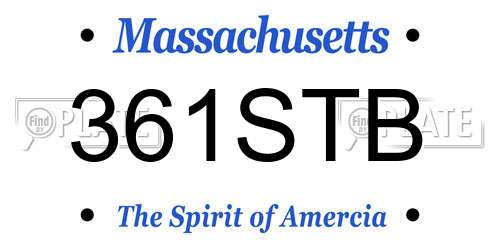 361STB Massachusetts License Plate