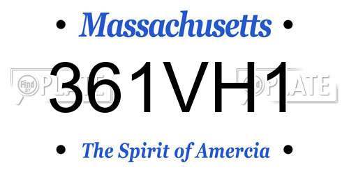 361VH1 Massachusetts License Plate
