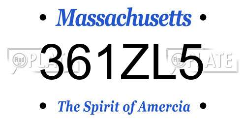 361ZL5 Massachusetts License Plate