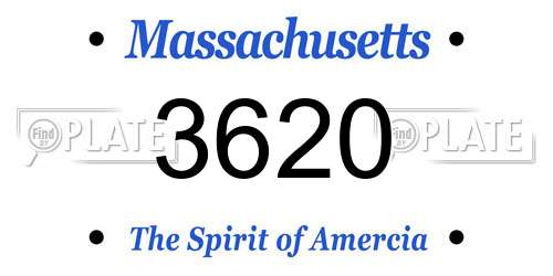 3620 Massachusetts License Plate