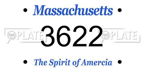 3622 Massachusetts License Plate