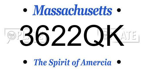 3622QK Massachusetts License Plate
