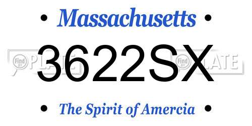 3622SX Massachusetts License Plate