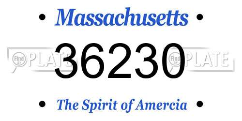 36230 Massachusetts License Plate