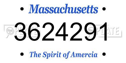3624291 Massachusetts License Plate