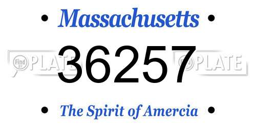 36257 Massachusetts License Plate