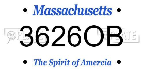 3626OB Massachusetts License Plate
