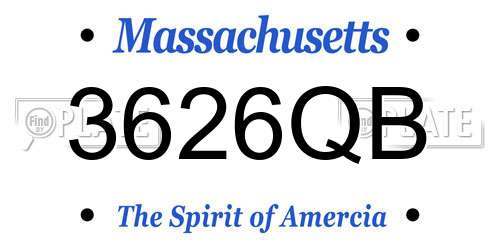 3626QB Massachusetts License Plate
