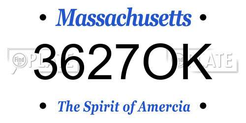 3627OK Massachusetts License Plate