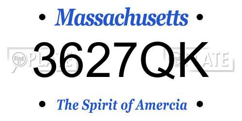 3627QK Massachusetts License Plate