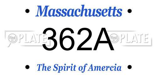 362A Massachusetts License Plate