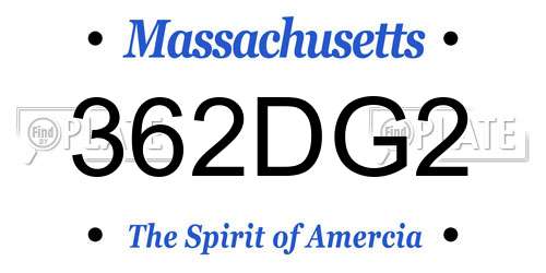 362DG2 Massachusetts License Plate
