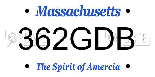 362GDB Massachusetts License Plate