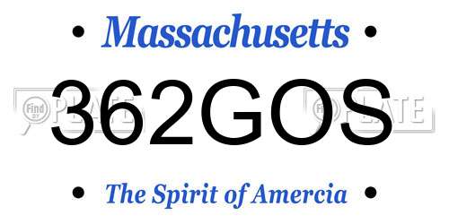 362GOS Massachusetts License Plate