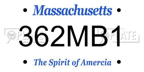 362MB1 Massachusetts License Plate