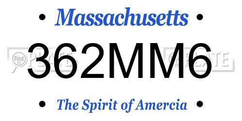 362MM6 Massachusetts License Plate