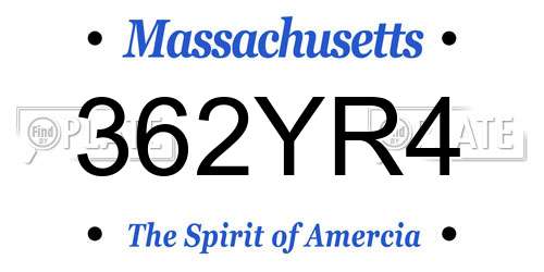 362YR4 Massachusetts License Plate