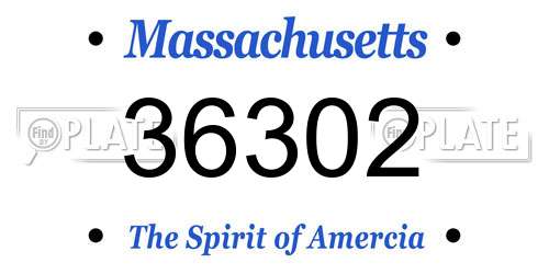 36302 Massachusetts License Plate