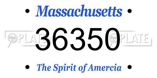 36350 Massachusetts License Plate