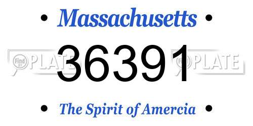 36391 Massachusetts License Plate
