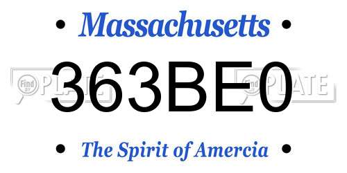 363BE0 Massachusetts License Plate