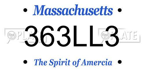 363LL3 Massachusetts License Plate