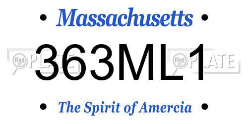 363ML1 Massachusetts License Plate