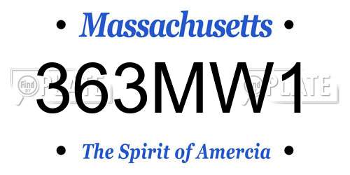 363MW1 Massachusetts License Plate
