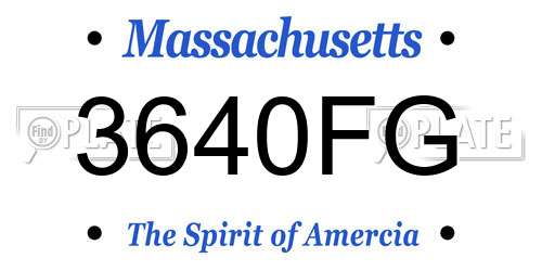 3640FG Massachusetts License Plate