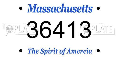 36413 Massachusetts License Plate
