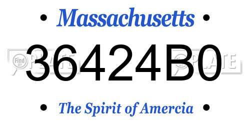 36424B0 Massachusetts License Plate