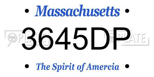 3645DP Massachusetts License Plate