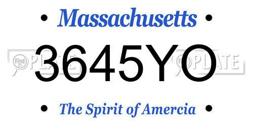 3645YO Massachusetts License Plate