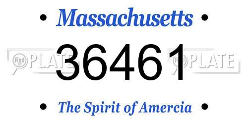 36461 Massachusetts License Plate