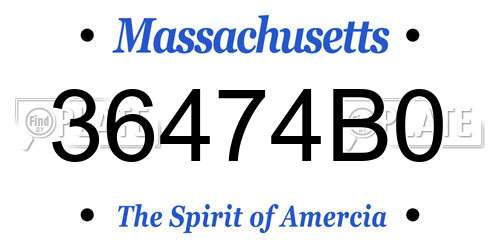 36474B0 Massachusetts License Plate