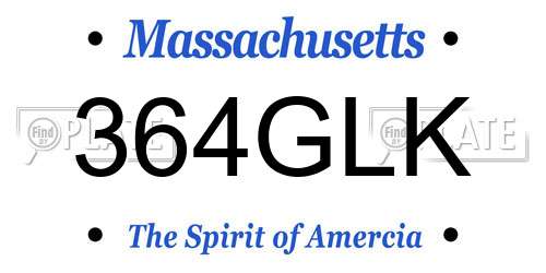 364GLK Massachusetts License Plate
