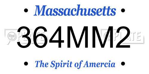 364MM2 Massachusetts License Plate