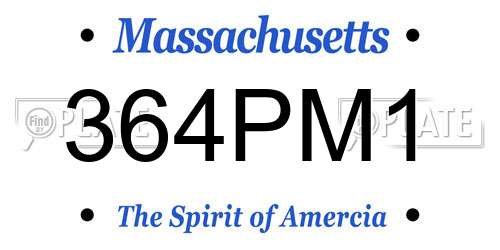364PM1 Massachusetts License Plate