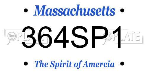 364SP1 Massachusetts License Plate