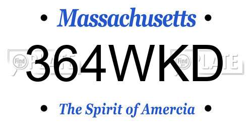 364WKD Massachusetts License Plate