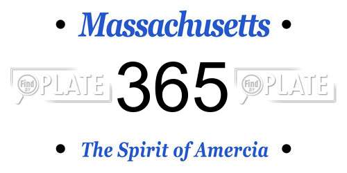 365 Massachusetts License Plate